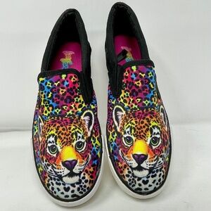 - Lisa Frank leopard print slip on shoes size 8